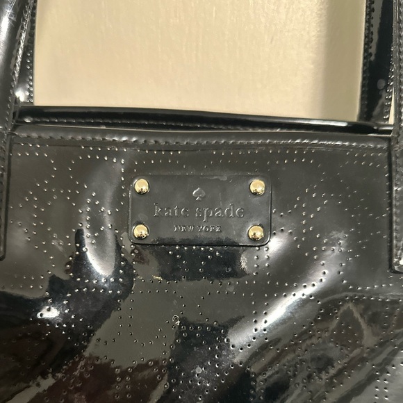 Kate Spade Black Patent Leather Harmony Metro Perforated Logo Tote - Picture 3 of 6